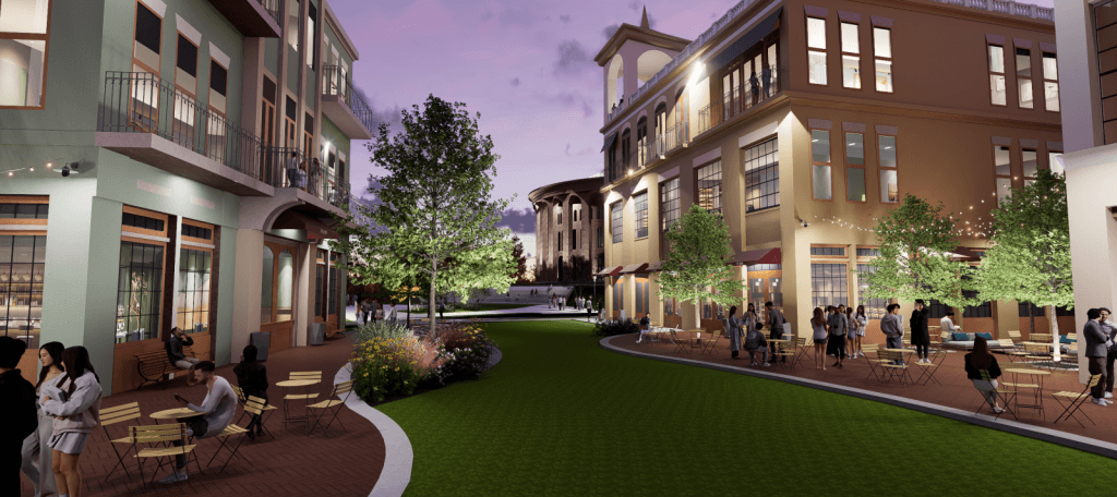 Ground view architectural rendering