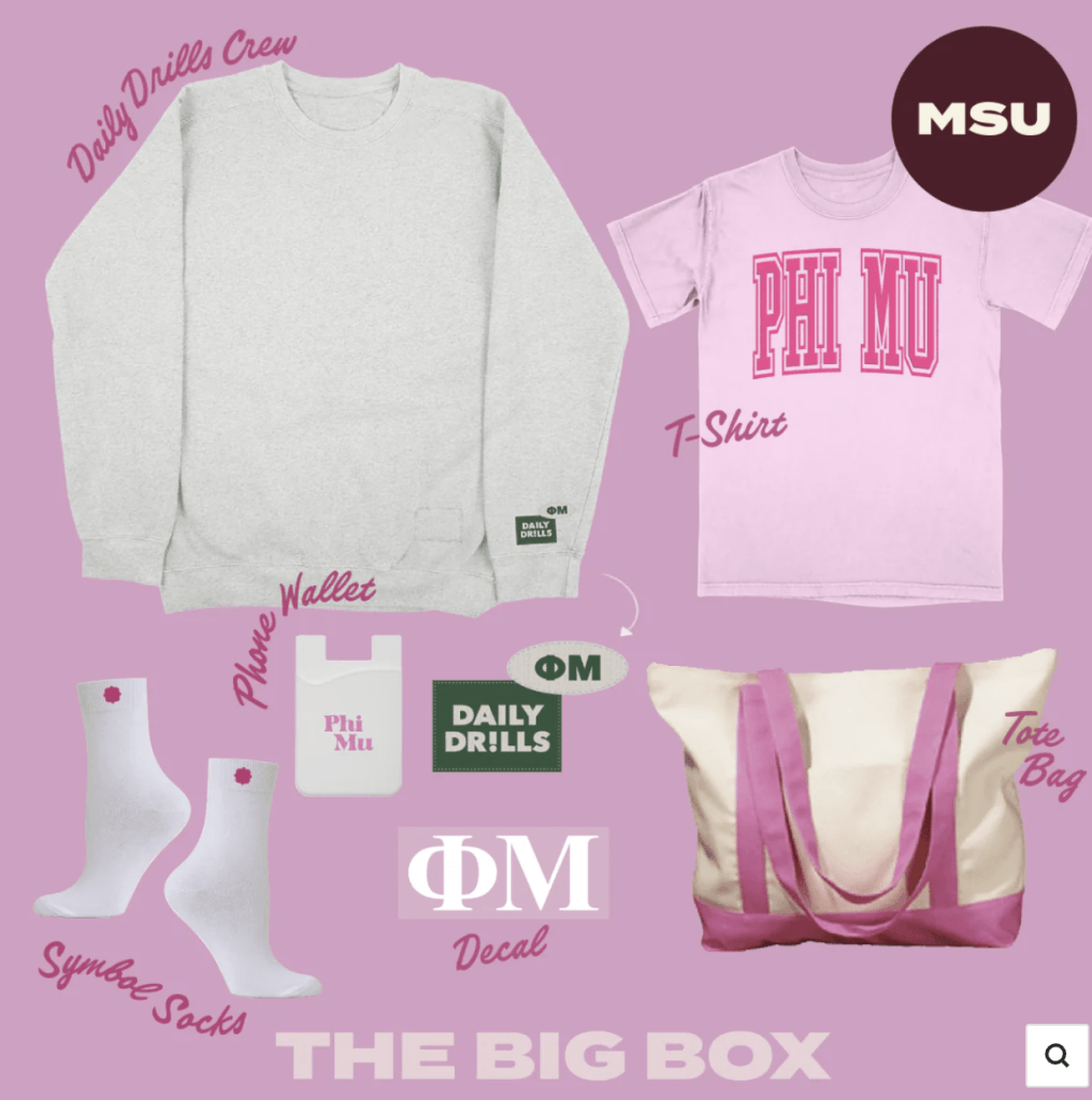 The Big Box Bid Day gifts for MSU
